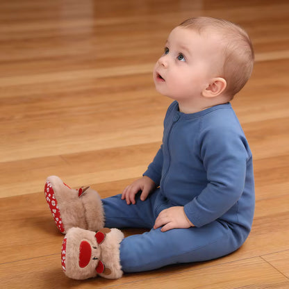 Reindeer Plush Baby Booties