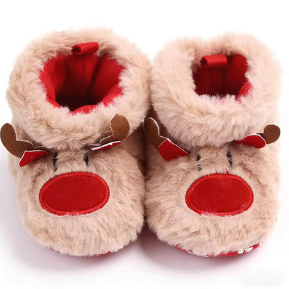 Reindeer Plush Baby Booties