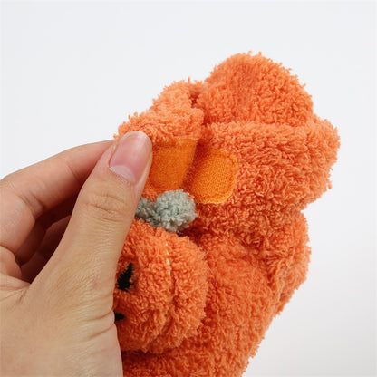Pumpkin Plush Baby Booties