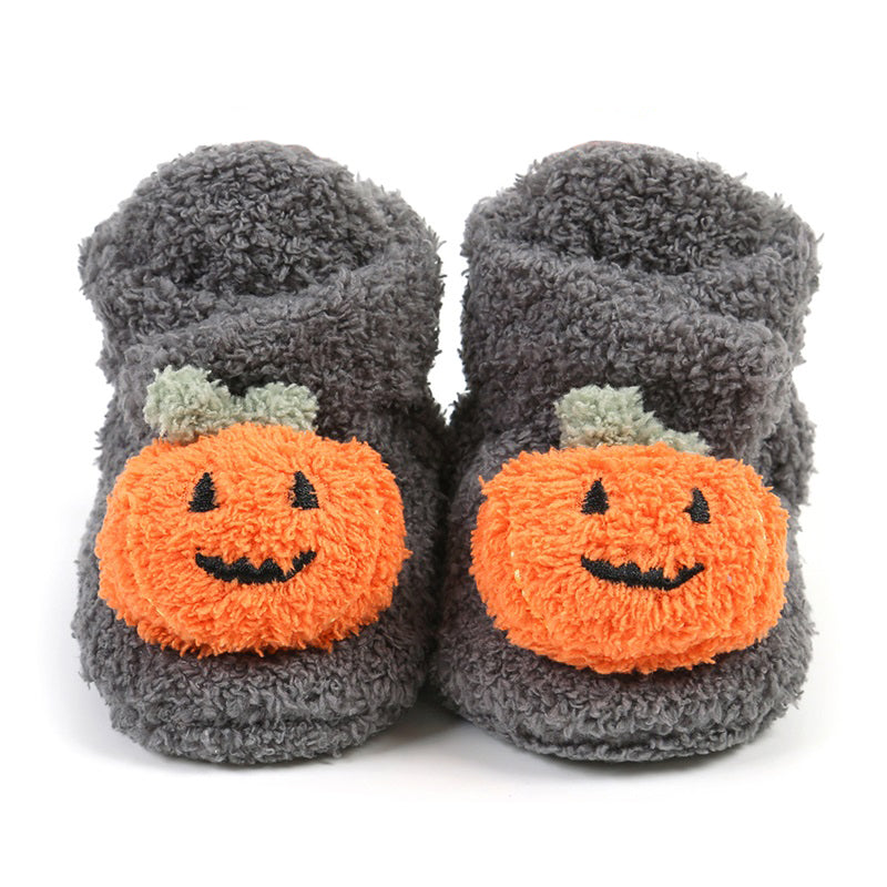 Pumpkin Plush Baby Booties