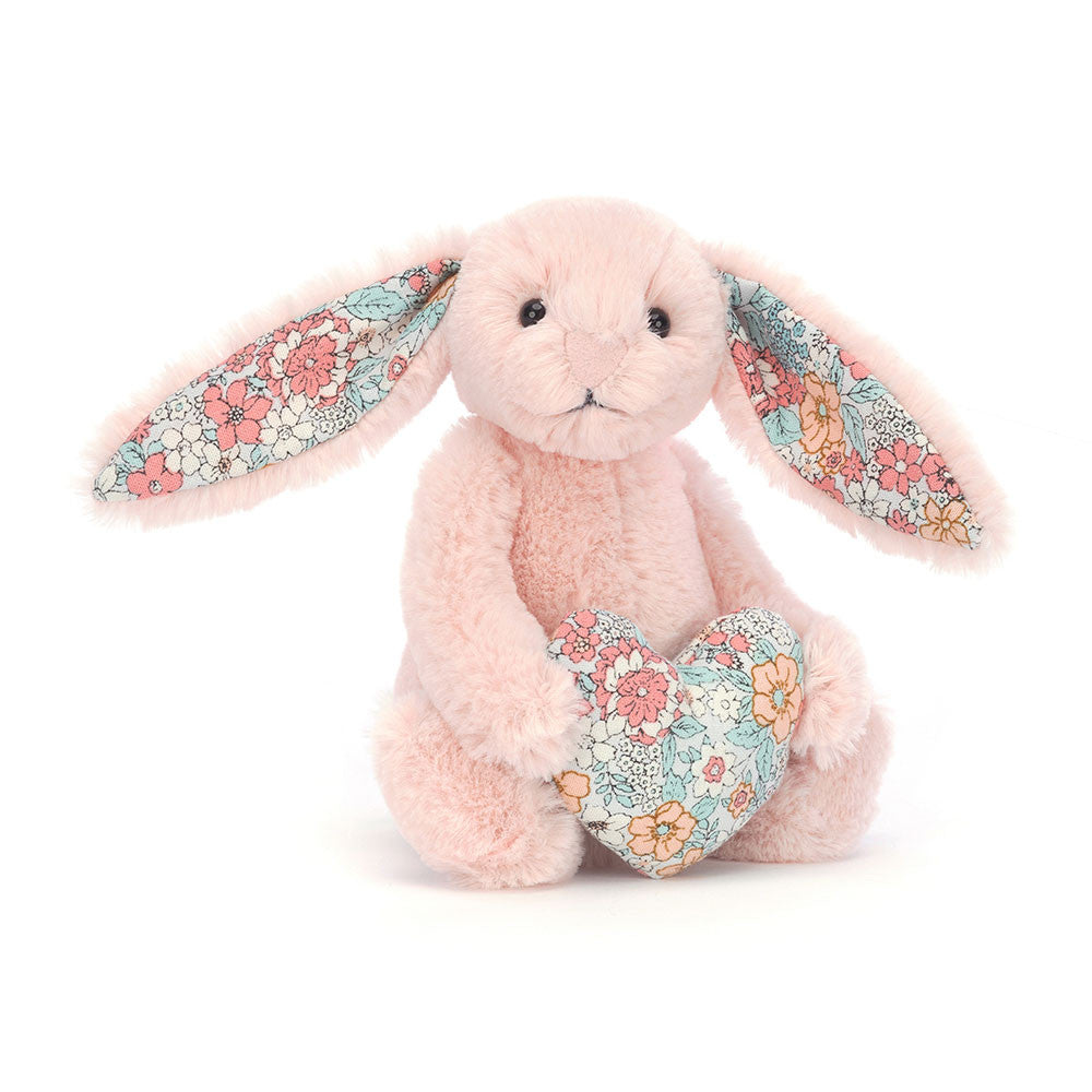 Pink Floral Heart Bunny Plush Toy
