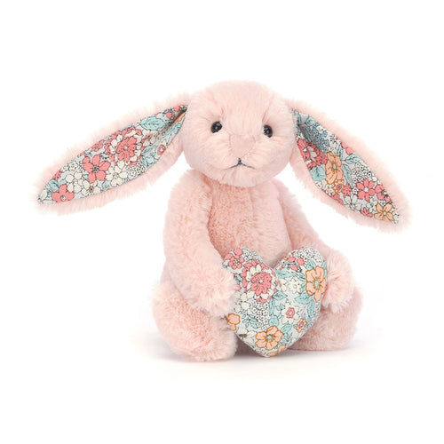 Pink Floral Heart Bunny Plush Toy