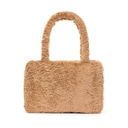 Brown Bear Plush Tote Bag