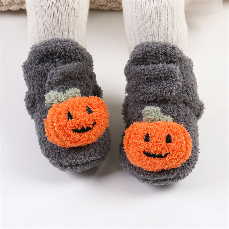 Pumpkin Plush Baby Booties