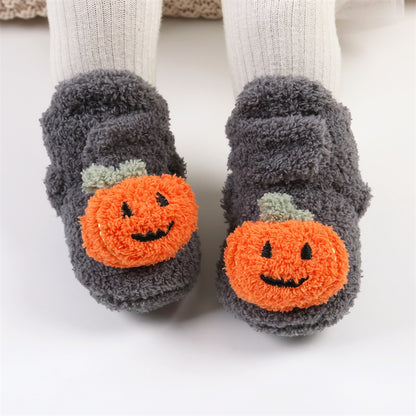 Pumpkin Plush Baby Booties