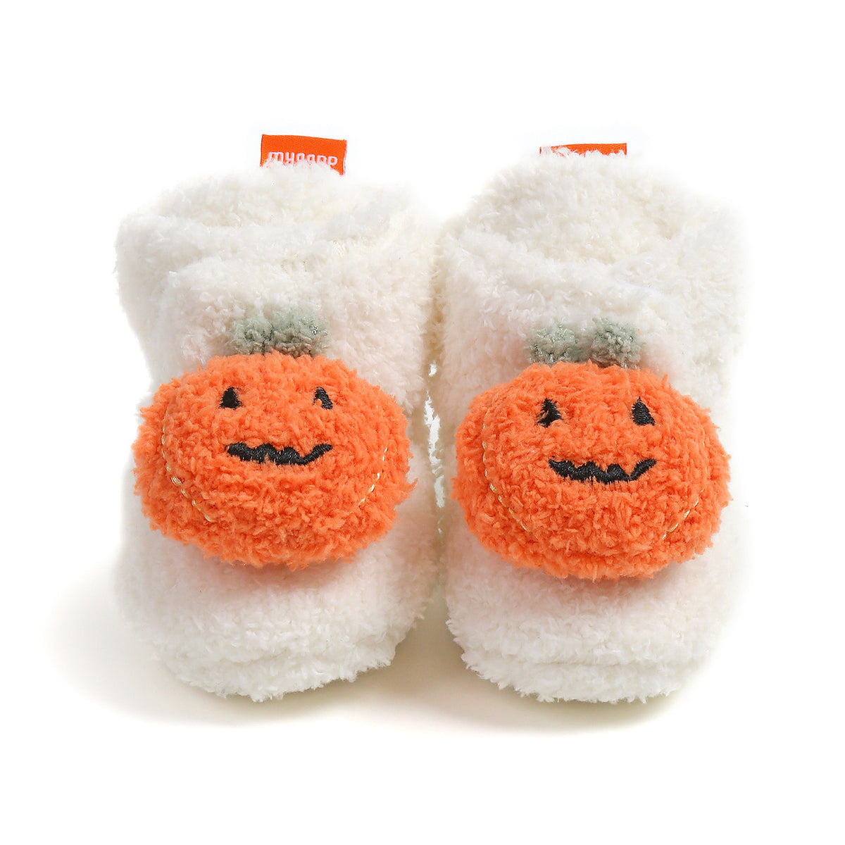 Pumpkin Plush Baby Booties